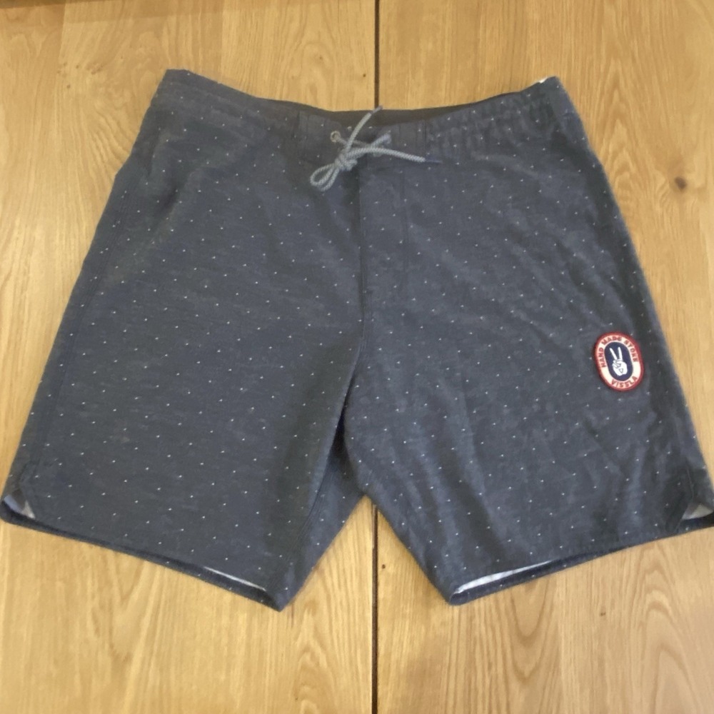 VISSLA Navy Blue Dotted Swim Shorts